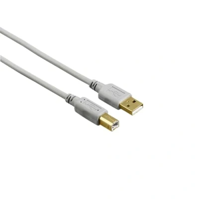Abbildung von Hama USB A Kabel B (1,5m, Typ A, B, 2.0, 480Mbit/s, Kabel, vergoldet) grau
