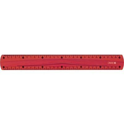 Abbildung von Brunnen 104973023 Lineal (für Schule und Büro Colour Code, 30 cm, mit Griffmulde, für Links Rechthänder) rot / red