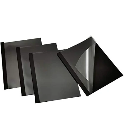 Abbildung von RAYSON Thermo bindemappen, A4, 25 Blatt Bindekapazität, 3 mm, schwarz, 125 Mikron, transparenter PVC Heizbindeumschlag, Stück