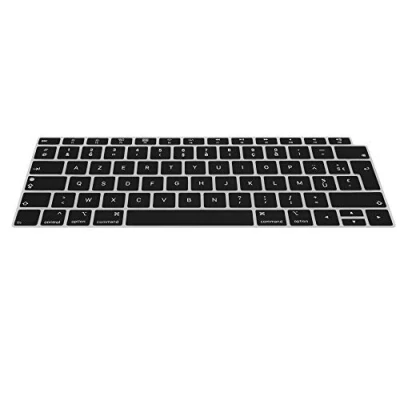 Abbildung von kwmobile Silikon Tastaturschutz AZERTY (Frankreich, Belgien) kompatibel mit Apple MacBook Air 13&quot; 2018 2019 2020 A1932 in Schwarz