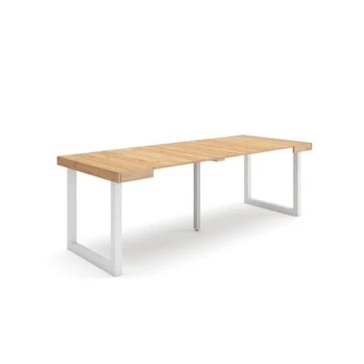 Abbildung von Skraut Home Ausziehbarertisch Multifunktionaler ausziehbarer 220 Für 10 Gäste Massivholz Beine Moderner Stil Eiche