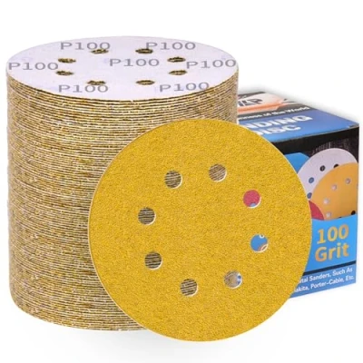 Abbildung von 100 Stück Schleifpapier 125mm Klett Körnung Schleifscheiben Für Exzenterschleifer 8 Loch Schleifblätter Profi Holz Metall Entrosten und Farbe