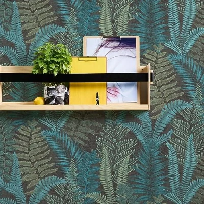 Abbildung von living walls Vliestapete &quot;Famous Garden Blätter Tapete Mustertapete Pflanzen Blattmotiv&quot;, matt, floral für Schlafzimmer Küche Wohnzimmer Design