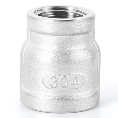 Abbildung von ERGAOBOY 1 Stück 304 Edelstahl Rohrfittings, 3/8&quot; x 1/2&quot; BSP Reduzierkupplung mit Innengewinde, Rohrverschraubung