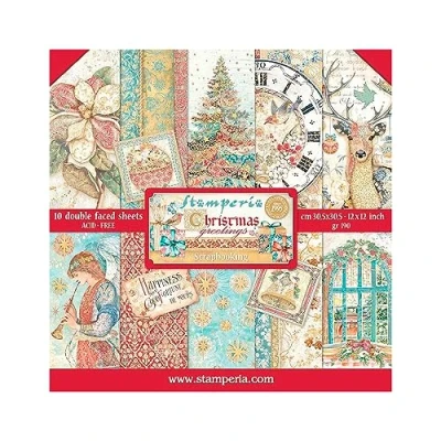 Abbildung von Stamperia Christmas Greetings 12x12 Inch Paper Pack (SBBL137) (DISCONTINUED)