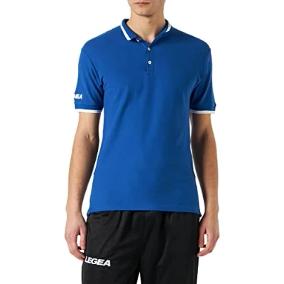 Abbildung von Legea lea srl Unisex Poloshirt Dacca T Shirt, Azurblau/Weiß, S
