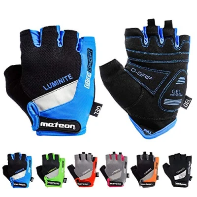 Abbildung von meteor radhandschuhe MTB Handschuhe Herren Gel fahrradhandschuhe Mountainbike Radsport Damen Radsporthandschuhe Downhill Fahrrad Kinder (L, Blau)
