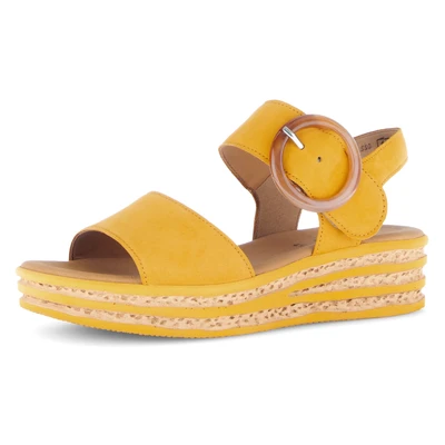 Abbildung von Gabor Plateausandalette, Damen, Größe: 38, Gelb Schuhe