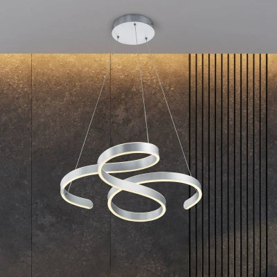 Abbildung von Trio Leuchten LED Pendelleuchte Francis 371310105, Aluminium gebürstet, inkl. 52 Watt LED, Switch Dimmer