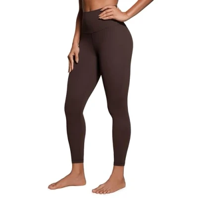 Abbildung von CRZ Yoga Butterluxe Damen High Waist Sport Leggings Blickdicht Leggins Sporthose Workout Gym Yogahose 64cm Heißes Fudge Brown 42