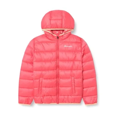 Abbildung von Champion Script SHOP Hooded Jacket Contrast Small LOGO Übergangsjacke für Kinder, Größe: 174/179, Coral