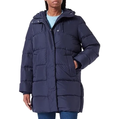 Abbildung von Marc O&#039;Polo Denim MIDI Responsible Puffer WITH HOOD WELT Pockets Sideseam Slits Daunenmantel, Damen, Größe: Large, Orion blue