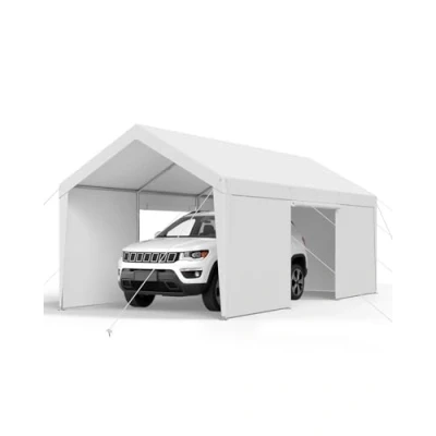 Abbildung von VEVOR Zeltgarage Carport Garagenzelt Autoüberdachung 3,05x6,09x2,87m Weiß