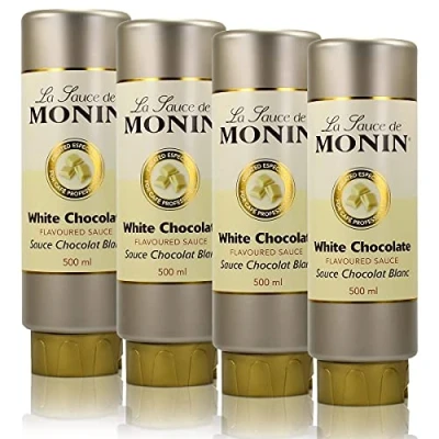 Abbildung von 4x Monin Weiße Schokolade Sauce 500 ml White Chocolate Flavoured