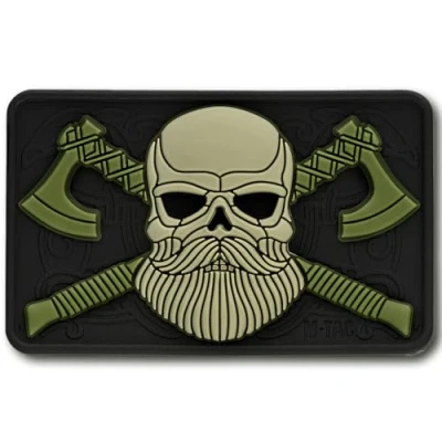 Abbildung von M Tac Tactical Beard Skull Patch Moral für Military Gear Army Patches Kleidung, Jacken, Rucksäcke, Hüte mit Hakenverschlüssen (Schwarz/Oliv)