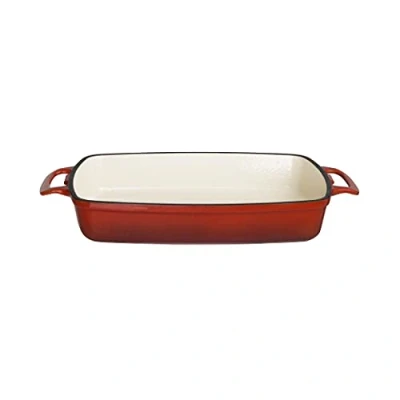 Abbildung von Vogue GH320 Auflaufform aus Gusseisen, rechteckig, 2,8 l, 55 x 390 235 mm, Rot