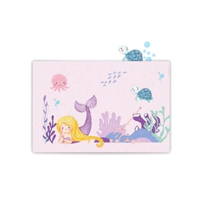 Abbildung von Close Up Schreibtischunterlage mit Kinder Design für Kinder, Mädchen, Jungen wasserfest &amp; abwaschbar perfekt zur Einschulung 60x40 cm Schreibtischschutz BPA frei (Meerjungfrau)