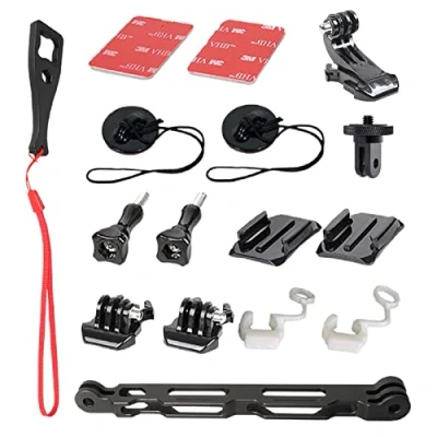 Abbildung von Higatful Ski/Motorrad/Snowboard Helmhalterungsset für Insta360 One X2, R und GoPro Hero 10 9