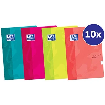 Abbildung von Oxford Touch Notizbuch liniert 10er Pack 4 Farben A5 72 Seiten 90g Flexibler Kartondeckel