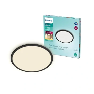Abbildung von Philips 3 in 1 LED Leuchte SceneSwitch CL550 IP44 1500lm 2700K, Dimmen ohne Dimmer, Schwarz
