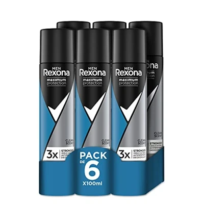 Abbildung von 6x Rexona Men Maximum Protection Deodorant Spray Clean Scent 100ml