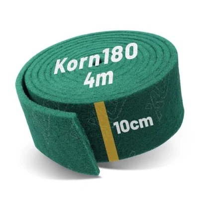 Abbildung von Schleifvlies 4 m x 100 mm Korn 180, Imprägniert für lange Haltbarkeit, Holz, Metall, Edelstahl, uvm. (Korn 180)