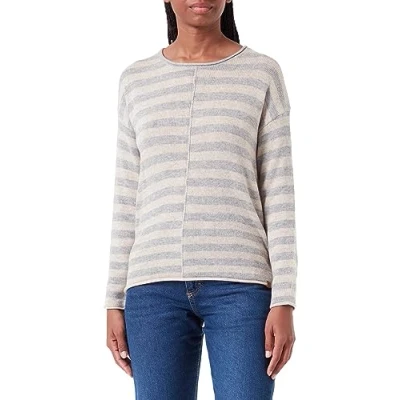Abbildung von camel active MIT Streifenmuster Strickpullover, Damen, Größe: Large, Grey melange fantasy