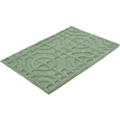 Abbildung von Kleine Wolke Badematte &quot;Mosaic&quot;, Höhe 14 mm, rutschhemmend beschichtet, fußbodenheizungsgeeignet, Badteppich, Uni Farben, Hoch/Tief Effekt, reine Baumwolle
