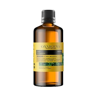 Abbildung von Oxxigena 100% Reines und Natürlich kaltgepresstes Hanfsamenöl, 500 ml Packung, Feuchtigkeitsspendendes Öl, Pflegende Kosmetik, Anti Falten Wirkung, Ideal für die Haut Haarpflege