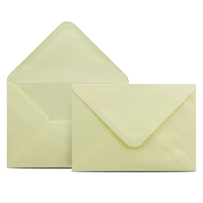 Abbildung von 200 Briefumschläge DIN C6 Hellgelb Gelb 11,4 x 16,2 cm Kuverts mit 100 g/m² Nassklebung spitze Klappe Umschläge ohne Fenster Colours 4 you
