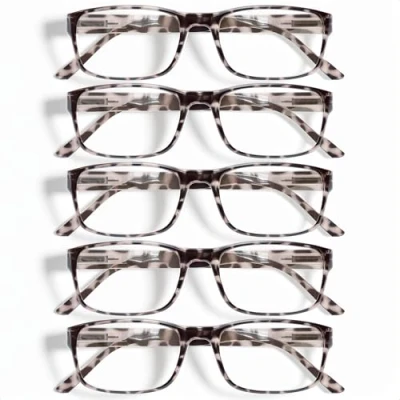 Abbildung von Gaoye 5 pack Reading Glasses Blue Light Blocking,Spring Hinge Readers for Women Men Anti Glare Filter Lightweight Eyeglasses (5 Leopard, 2.25)