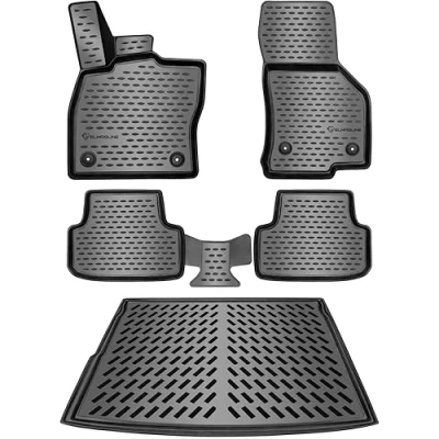 Abbildung von ELMASLINE 3D Gummimatten &amp; Kofferraumwanne Set für BMW X1 F48 2015 9/2022 Zubehör Fußmatten Kofferraummatte
