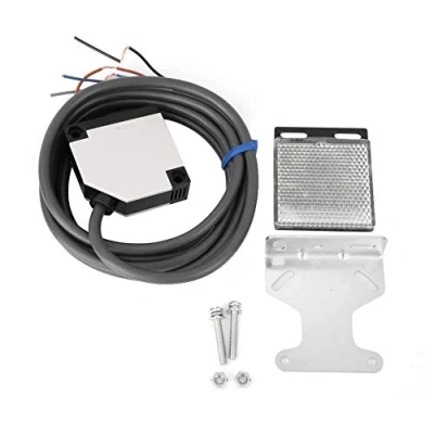 Abbildung von Keenso Reflexions Lichtschranke, E3JK R4M1 Lichtschranke LED Aktionsindikator Spiegelreflexion Photoelektrischer Schalter 3,5m Erkennungsabstand (90 250V AC)