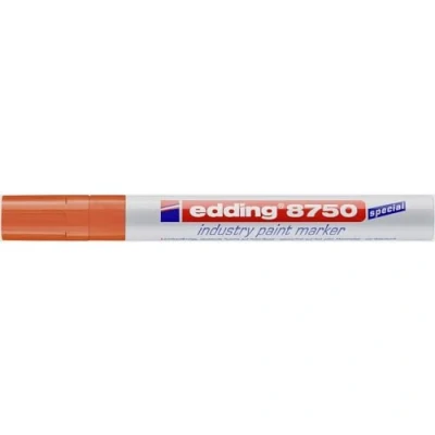 Abbildung von edding 8750 Industry Lackmarker orange 10 Stifte Rundspitze 2 4 mm zum Schreiben auf staubigen, leicht öligen Oberflächen, Reifen, Metall, Glas und Holz permanent, wasserfest