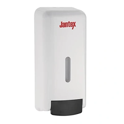 Abbildung von JANTEX FK385 Flüssigseifen und Händedesinfektionsmittelspender, Weiß, 1 Liter Fassungsvermögen