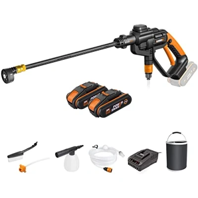 Abbildung von WORX WG620E.4 Akku Hochdruckreiniger Hydroshot 20V, Multi Sprühdüse, Lange Lanze, 6m Schlauch, inkl. 2 PowerShare Akkus &amp; Schellladegerät
