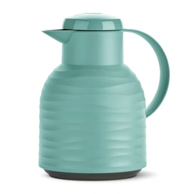 Abbildung von Emsa Isolierkanne &quot;Samba Wave&quot;, 1 l, Made in Germany, 12h warm/24h kalt, Quick Press Deckel, Glaskolben