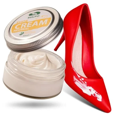 Abbildung von SULPO Schuhcreme farblos Shoe Cream Schuhputzcreme Ledercreme Lederbalsam Glattleder Wasserbassiert Farbe auffrischen Lederpflege Echt und Kunstleder 50ml