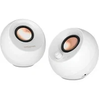 Abbildung von CREATIVE Pebble Pro 2.0 USB C PC Lautsprecher mit Bluetooth 5.3 und anpassbarer RGB Beleuchtung, Audio Headset /Mikrofonanschluss (Weiß)