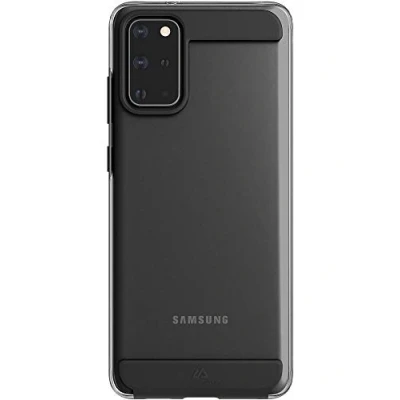 Abbildung von Black Rock Air Robust Case Hülle für Samsung Galaxy S20+ I durchsichtiges Cover, TPU, dünn, kabelloses Laden (Schwarz)