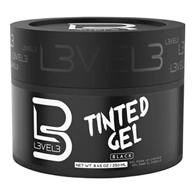 Abbildung von L3VEL3 Tinted Gel Provides Instant Coverage for Gray Hair Adds Volume, Texture and Shine Flake Free Formula Intensifies Color Semi Permanent Rinses out Easily Black 250 ml