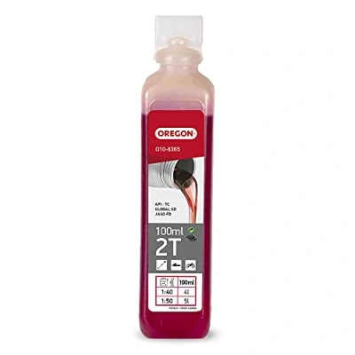Abbildung von Oregon 2 Takt Motoröl, selbstmischendes , teilsynthetisches Mineralöl für eine saubere Verbrennung mit integrietem Kraftstoffstabilisator (Fuel Fresh). 100ml Flasche (O10 6365)