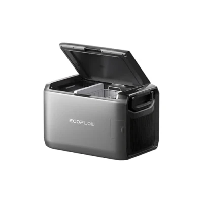 Abbildung von ECOFLOW Glacier Classic Tragbare Kühlbox 55L mit Zwei Zonen, 39 Stunden netzunabhängige Kühlung, Stromversorgung über Netz/Solar/Auto für Camping, Lange Autofahrten, Angeln, Outdoor
