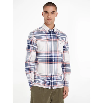 Abbildung von Tommy Hilfiger Oxford Check Hemd, Herren, Größe: Medium, Ancient white / multi