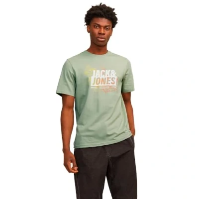 Abbildung von Jack &amp; Jones Rundhals Tshirt print, Herren, Größe: Medium, Desert sage