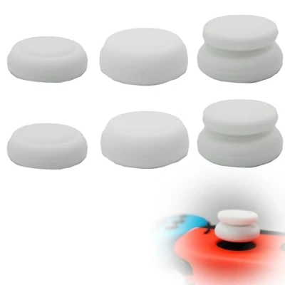 Abbildung von MatoSan® 6X Joystick Kappen Kompatibel mit Nintendo Switch Grip Joy Con Thumbstick Lite OLED Zubehör Thumb Grips Daumenkappen Steam Deck Schutz (Schwarz)