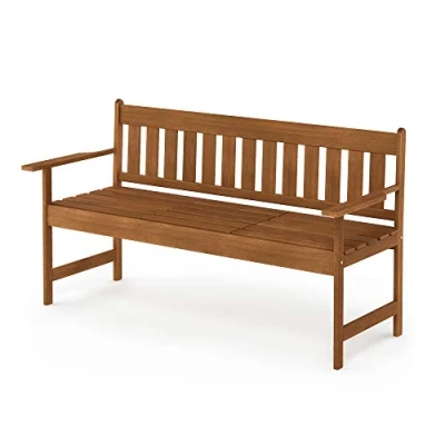 Abbildung von Furinno Tioman Outdoor Sitzbank, natur, 50.29 x 149.61 84.84 cm