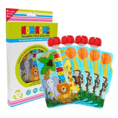 Abbildung von Nom Kids 140ml wiederverwendbar quetschbeutels