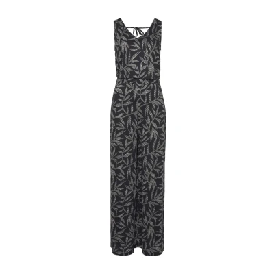 Abbildung von LASCANA Overall, mit Blätterdruck und Bindeband im Rücken, sommerlicher Jumpsuit