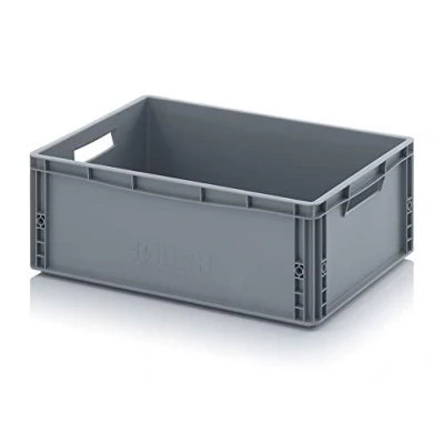 Abbildung von Auer Packaging Eurobehälter 60 x 40 22 cm, 45 Liter Eurobox große Lagerbox mit Griffen 60x40x22 Plastikbox stapelbar Lagerkiste für privat und Gewerbe